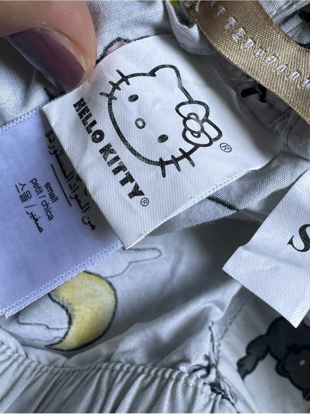 Hello Kitty Kids Pajama Set - Light Gray Halloween Cat Print